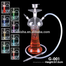 qualitativ hochwertige al Fakher klar Glas Wasserpfeife Shisha mit LED